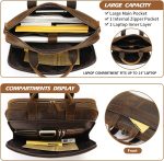 Jack&Chris Leather Briefcase for Men,Business Travel Laptop Messenger Bags - Image 3